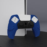 PlayVital Mecha Edition Blue Ergonomic Soft Controller Silicone Case Grips for PS5 Controller, Rubber Protector Skins with Thumbstick Caps for PS5 Controller - Compatible with Charging Station - JGPF005