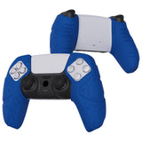 PlayVital Mecha Edition Blue Ergonomic Soft Controller Silicone Case Grips for PS5 Controller, Rubber Protector Skins with Thumbstick Caps for PS5 Controller - Compatible with Charging Station - JGPF005