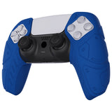 PlayVital Mecha Edition Blue Ergonomic Soft Controller Silicone Case Grips for PS5 Controller, Rubber Protector Skins with Thumbstick Caps for PS5 Controller - Compatible with Charging Station - JGPF005