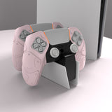 PlayVital Mecha Edition Cherry Blossoms Ergonomic Soft Controller Silicone Case Grips for PS5 Controller, Rubber Protector Skins with Thumbstick Caps for PS5 Controller - Compatible with Charging Station - JGPF007