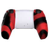 PlayVital Mecha Edition Red & Black Ergonomic Soft Controller Silicone Case Grips for PS5 Controller, Rubber Protector Skins with Thumbstick Caps for PS5 Controller - Compatible with Charging Station - JGPF011