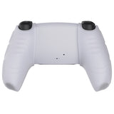 PlayVital Mecha Edition Clear White Ergonomic Soft Controller Silicone Case Grips for PS5 Controller, Rubber Protector Skins with Thumbstick Caps for PS5 Controller - Compatible with Charging Station - JGPF010