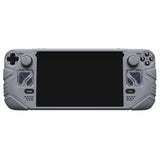 PlayVital Mecha Protective Case for Steam Deck – Anti-Slip Silicone Grip Cover for Steam Deck OLED & LCD, Shockproof Shell with Back Button Enhancement Set & Thumb Grips & Stickers - Gray - JAGSDP004