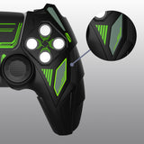 PlayVital Mecha Rhino Silicone Cover for PS5 Controller with Thumb Grips & Stickers, Anti-Slip Controller Grip Skin Accessories Compatible with PS5 Charging Station - Black & Green - HZAPFP001