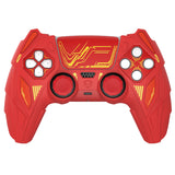 PlayVital Mecha Rhino Silicone Cover for PS5 Controller with Thumb Grips & Stickers, Anti-Slip Controller Grip Skin Accessories Compatible with PS5 Charging Station - Maple Red & Brick Red - HZAPFP004