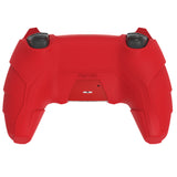 PlayVital Mecha Rhino Silicone Cover for PS5 Controller with Thumb Grips & Stickers, Anti-Slip Controller Grip Skin Accessories Compatible with PS5 Charging Station - Maple Red & Brick Red - HZAPFP004