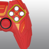 PlayVital Mecha Rhino Silicone Cover for PS5 Controller with Thumb Grips & Stickers, Anti-Slip Controller Grip Skin Accessories Compatible with PS5 Charging Station - Maple Red & Brick Red - HZAPFP004