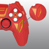 PlayVital Mecha Rhino Silicone Cover for PS5 Controller with Thumb Grips & Stickers, Anti-Slip Controller Grip Skin Accessories Compatible with PS5 Charging Station - Maple Red & Brick Red - HZAPFP004