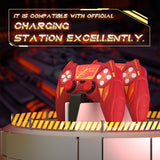 PlayVital Mecha Rhino Silicone Cover for PS5 Controller with Thumb Grips & Stickers, Anti-Slip Controller Grip Skin Accessories Compatible with PS5 Charging Station - Maple Red & Brick Red - HZAPFP004