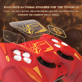 PlayVital Mecha Rhino Silicone Cover for PS5 Controller with Thumb Grips & Stickers, Anti-Slip Controller Grip Skin Accessories Compatible with PS5 Charging Station - Maple Red & Brick Red - HZAPFP004