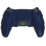 PlayVital Mecha Rhino Silicone Cover for PS5 Controller with Thumb Grips & Stickers, Anti-Slip Controller Grip Skin Accessories Compatible with PS5 Charging Station - Midnight Blue & Purple - HZAPFP005