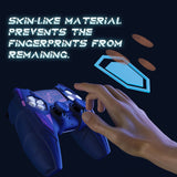 PlayVital Mecha Rhino Silicone Cover for PS5 Controller with Thumb Grips & Stickers, Anti-Slip Controller Grip Skin Accessories Compatible with PS5 Charging Station - Midnight Blue & Purple - HZAPFP005