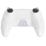 PlayVital Mecha Rhino Silicone Cover for PS5 Controller with Thumb Grips & Stickers, Anti-Slip Controller Grip Skin Accessories Compatible with PS5 Charging Station - White & Light Violet - HZAPFP003
