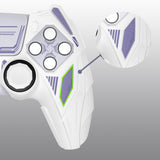 PlayVital Mecha Rhino Silicone Cover for PS5 Controller with Thumb Grips & Stickers, Anti-Slip Controller Grip Skin Accessories Compatible with PS5 Charging Station - White & Light Violet - HZAPFP003