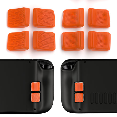 PlayVital Mix Version Back Button Enhancement Set for Steam Deck LCD, Grip Improvement Button Protection Kit for Steam Deck OLED - Streamlined & Studded Design - Orange - PGSDM019
