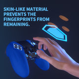 PlayVital Ninja Edition Anti-Slip Half-Covered Silicone Cover Skin for ps5 Edge Controller, Ergonomic Protector Soft Rubber Case for ps5 Edge Wireless Controller with Thumb Grip Caps - Blue - EYPFP008