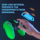 PlayVital Ninja Edition Anti-Slip Half-Covered Silicone Cover Skin for ps5 Edge Controller, Ergonomic Protector Soft Rubber Case for ps5 Edge Wireless Controller with Thumb Grip Caps - Green - EYPFP009