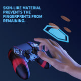 PlayVital Ninja Edition Anti-Slip Half-Covered Silicone Cover Skin for ps5 Edge Controller, Ergonomic Protector Soft Rubber Case for ps5 Edge Wireless Controller with Thumb Grip Caps - Red & Black - EYPFP016
