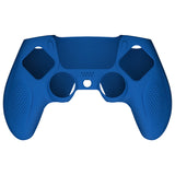 PlayVital Ninja Edition Anti-Slip Silicone Cover Skin for ps5 Wireless Controller, Ergonomic Protector Soft Rubber Case for ps5 Controller Fits with Charging Station with Thumb Grip Caps - Blue - MQRPFP005