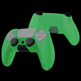 PlayVital Ninja Edition Anti-Slip Silicone Cover Skin for ps5 Wireless Controller, Ergonomic Protector Soft Rubber Case for ps5 Controller Fits with Charging Station with Thumb Grip Caps - Glow in Dark Green - MQRPFP006