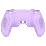 PlayVital Ninja Edition Anti-Slip Silicone Cover Skin for ps5 Wireless Controller, Ergonomic Protector Soft Rubber Case for ps5 Controller Fits with Charging Station with Thumb Grip Caps - Mauve Purple - MQRPFP004