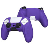 PlayVital Ninja Edition Anti-Slip Silicone Cover Skin for ps5 Wireless Controller, Ergonomic Protector Soft Rubber Case for ps5 Controller Fits with Charging Station with Thumb Grip Caps - Purple - MQRPFP003