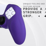 PlayVital Ninja Edition Anti-Slip Silicone Cover Skin for ps5 Wireless Controller, Ergonomic Protector Soft Rubber Case for ps5 Controller Fits with Charging Station with Thumb Grip Caps - Purple - MQRPFP003