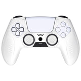 PlayVital Ninja Edition Anti-Slip Silicone Cover Skin for ps5 Wireless Controller, Ergonomic Protector Soft Rubber Case for ps5 Controller Fits with Charging Station with Thumb Grip Caps - White - MQRPFP002