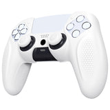 PlayVital Ninja Edition Anti-Slip Silicone Cover Skin for ps5 Wireless Controller, Ergonomic Protector Soft Rubber Case for ps5 Controller Fits with Charging Station with Thumb Grip Caps - White - MQRPFP002