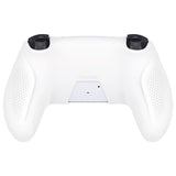 PlayVital Ninja Edition Anti-Slip Silicone Cover Skin for ps5 Wireless Controller, Ergonomic Protector Soft Rubber Case for ps5 Controller Fits with Charging Station with Thumb Grip Caps - White - MQRPFP002