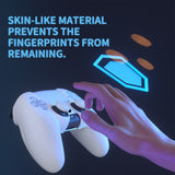 PlayVital Ninja Edition Anti-Slip Silicone Cover Skin for ps5 Wireless Controller, Ergonomic Protector Soft Rubber Case for ps5 Controller Fits with Charging Station with Thumb Grip Caps - White - MQRPFP002