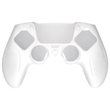 PlayVital Ninja Edition Anti-Slip Silicone Cover Skin for ps5 Wireless Controller, Ergonomic Protector Soft Rubber Case for ps5 Controller Fits with Charging Station with Thumb Grip Caps - White - MQRPFP002