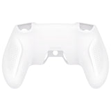 PlayVital Ninja Edition Anti-Slip Silicone Cover Skin for ps5 Wireless Controller, Ergonomic Protector Soft Rubber Case for ps5 Controller Fits with Charging Station with Thumb Grip Caps - White - MQRPFP002