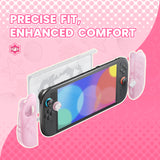 PlayVital Ocean Whisper Series Protective Case for Nintendo Switch 2, Kawaii  Dockable Hard Shell Case + Silicone Grips for Switch 2 with Thumb Grips & Sticker, Shockproof Protection Cover - Peach Pink - YPLNTP002