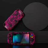 PlayVital ZealProtect Protective Case for Nintendo Switch Lite, Hard Shell Ergonomic Grip Cover for Switch Lite w/Screen Protector & Thumb Grip Caps & Button Caps - VV & Bright Pink - PSLYR017