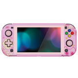 PlayVital ZealProtect Protective Case for Nintendo Switch Lite, Hard Shell Ergonomic Grip Cover for Switch Lite w/Screen Protector & Thumb Grip Caps & Button Caps - PP & Pink - PSLYR018