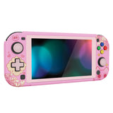 PlayVital ZealProtect Protective Case for Nintendo Switch Lite, Hard Shell Ergonomic Grip Cover for Switch Lite w/Screen Protector & Thumb Grip Caps & Button Caps - PP & Pink - PSLYR018