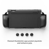 PlayVital PURE Protective Case for Nintendo Switch 2 - Dockable Shockproof TPU Cover with 4 Thumb Grips | Ergonomic Grip Design & Anti-Slip Protection - Black - JKUNTM001