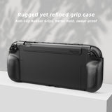 PlayVital PURE Protective Case for Nintendo Switch 2 - Dockable Shockproof TPU Cover with 4 Thumb Grips | Ergonomic Grip Design & Anti-Slip Protection - Black - JKUNTM001