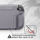 PlayVital PURE Protective Case for Nintendo Switch 2 - Dockable Shockproof TPU Cover with 4 Thumb Grips | Ergonomic Grip Design & Anti-Slip Protection - New Hope Gray - JKUNTM003