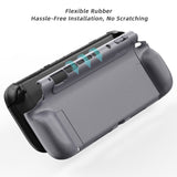 PlayVital PURE Protective Case for Nintendo Switch 2 - Dockable Shockproof TPU Cover with 4 Thumb Grips | Ergonomic Grip Design & Anti-Slip Protection - New Hope Gray - JKUNTM003