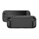 PlayVital PURE Grip Case for Nintendo Switch 2 – Shockproof TPU Cover Ergonomic Anti-Slip Grips Design & Thumbstick Caps - Black - JKUNTM001M2