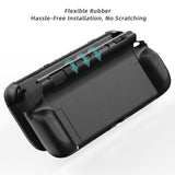 PlayVital PURE Grip Case for Nintendo Switch 2 – Shockproof TPU Cover Ergonomic Anti-Slip Grips Design & Thumbstick Caps - Black - JKUNTM001M2