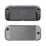 PlayVital PURE Grip Case for Nintendo Switch 2 – Shockproof TPU Cover Ergonomic Anti-Slip Grips Design & Thumbstick Caps - Clear Black - JKUNTM002M2
