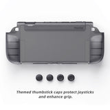 PlayVital PURE Grip Case for Nintendo Switch 2 – Shockproof TPU Cover Ergonomic Anti-Slip Grips Design & Thumbstick Caps - Clear Black - JKUNTM002M2