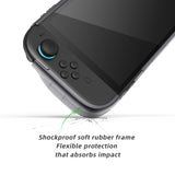 PlayVital PURE Grip Case for Nintendo Switch 2 – Shockproof TPU Cover Ergonomic Anti-Slip Grips Design & Thumbstick Caps - Clear Black - JKUNTM002M2