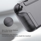 PlayVital PURE Grip Case for Nintendo Switch 2 – Shockproof TPU Cover Ergonomic Anti-Slip Grips Design & Thumbstick Caps - Clear Black - JKUNTM002M2