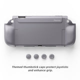 PlayVital PURE Grip Case for Nintendo Switch 2 – Shockproof TPU Cover Ergonomic Anti-Slip Grips Design & Thumbstick Caps - New Hope Gray - JKUNTM003M2