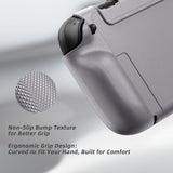 PlayVital PURE Grip Case for Nintendo Switch 2 – Shockproof TPU Cover Ergonomic Anti-Slip Grips Design & Thumbstick Caps - New Hope Gray - JKUNTM003M2