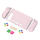 PlayVital Pink Protective Case for NS Switch, Soft TPU Slim Case Cover for NS Switch Joy-Con Console with Colorful ABXY Direction Button Caps - NTU6001G2